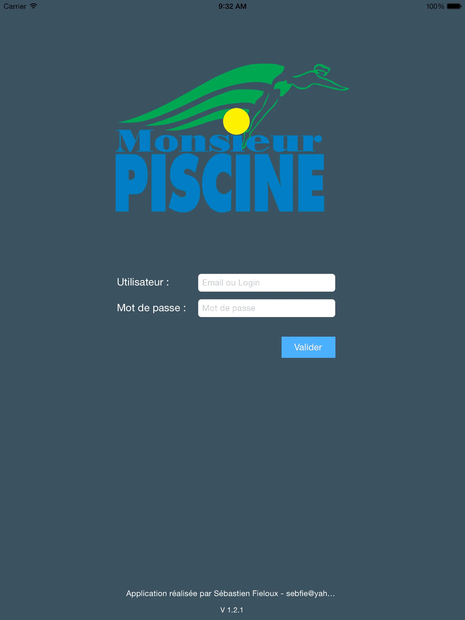 Application ios pour pisciniste — capture 1