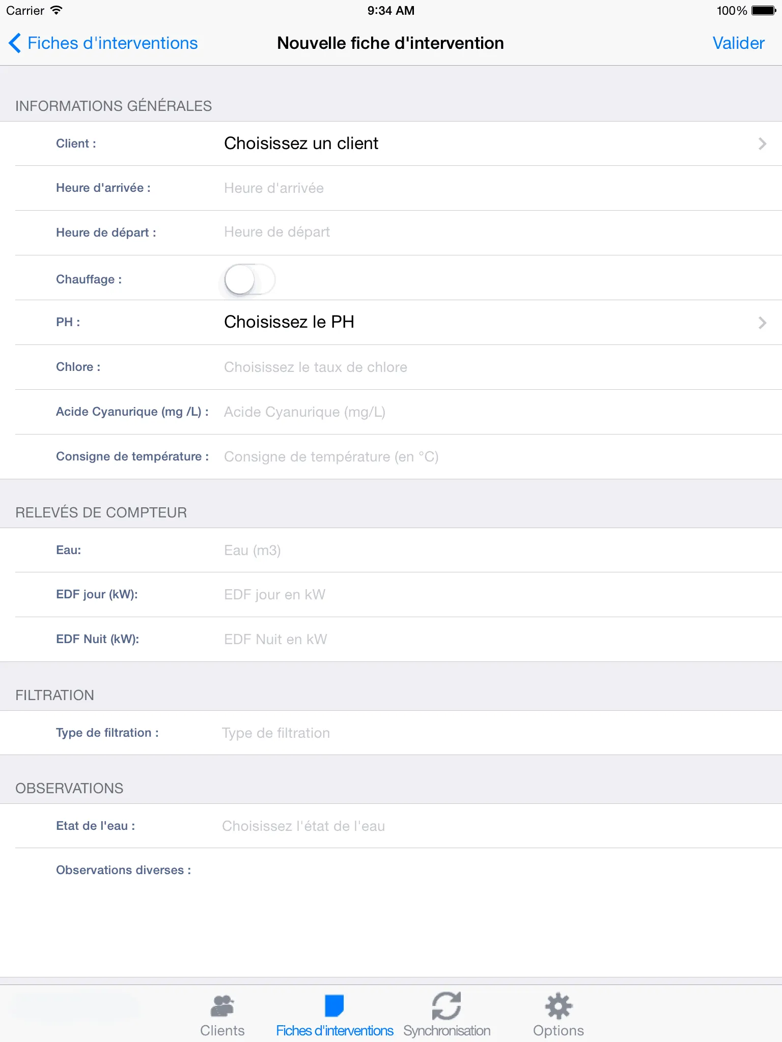 Application ios pour pisciniste — capture 2