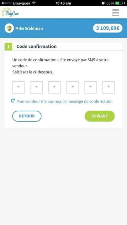 PayCar - Application web et mobile (cordova) — capture 7