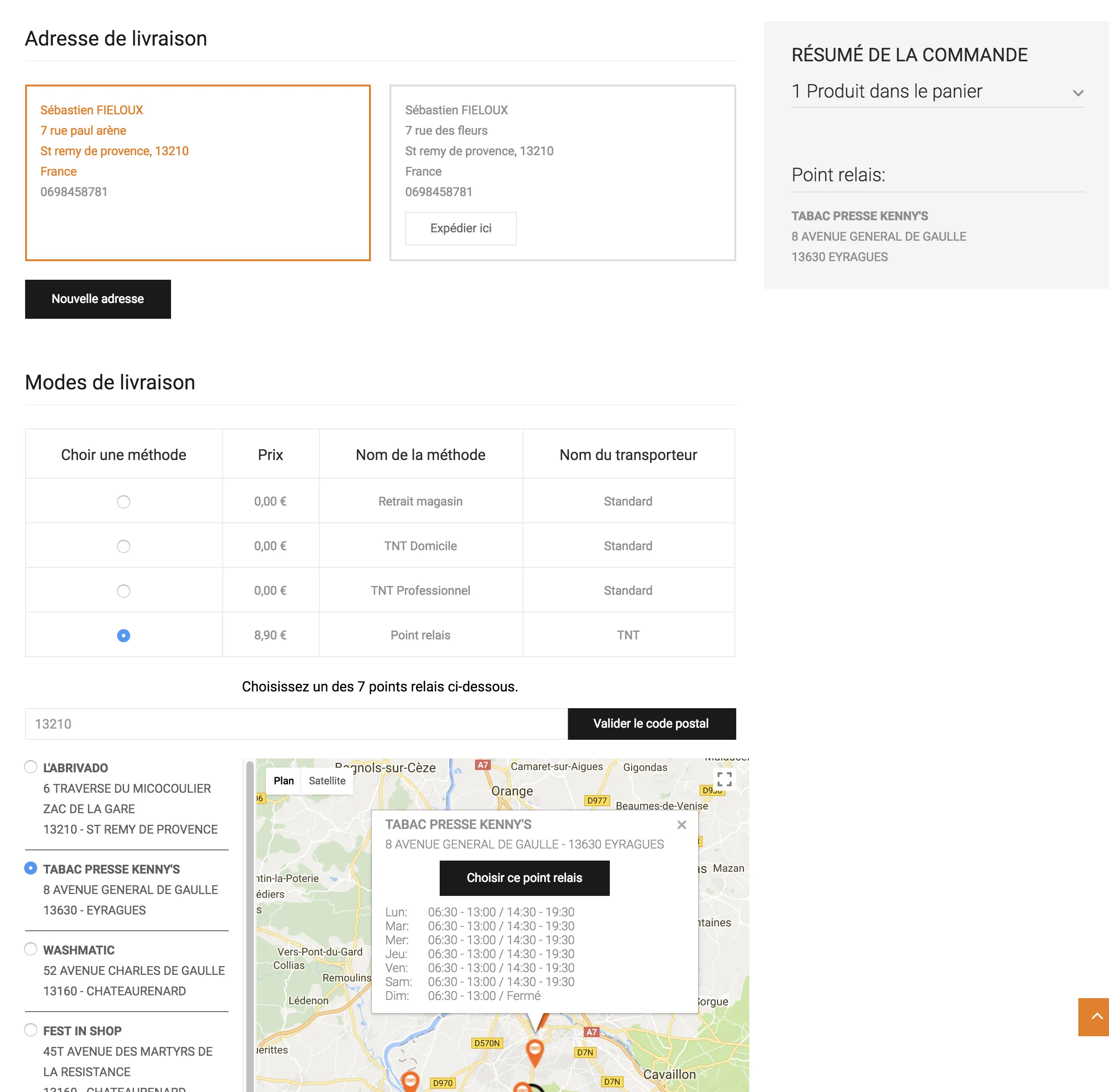 Module livraison TNT magento 2 — capture 1