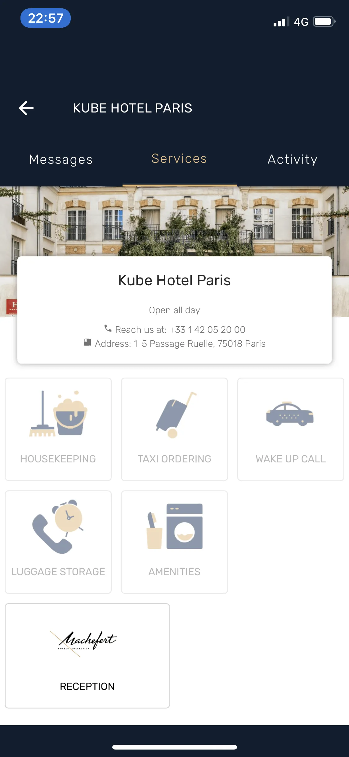 Hive tech (Application pour les hôtels) — capture 4