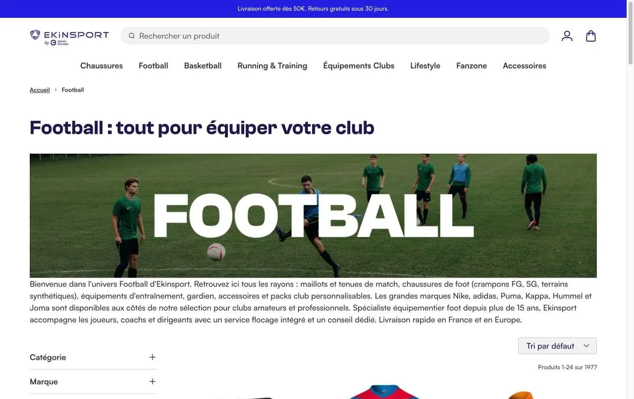 Ekinsport — Refonte Magento 2 sous Hyvä, +18 % de commandes — capture 2