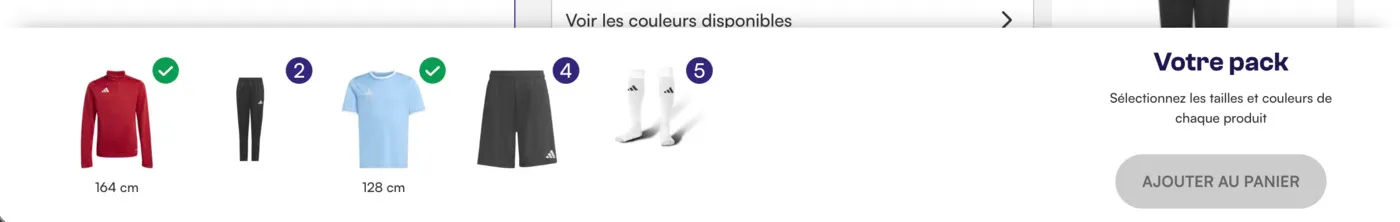 La barre de progression du pack