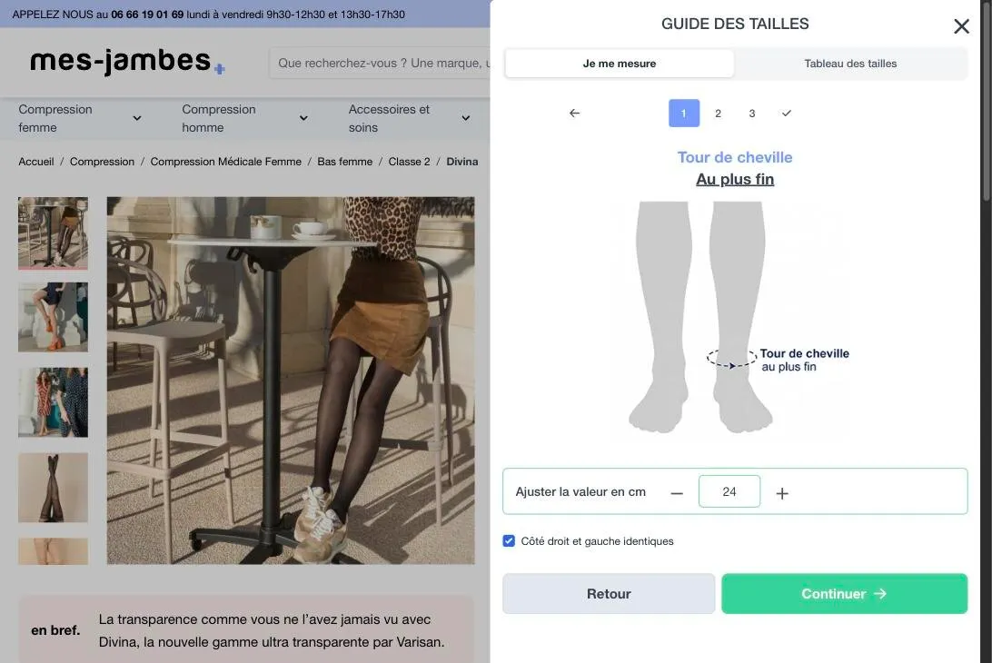 Le guide des tailles : mesure du tour de cheville, illustrée pas à pas