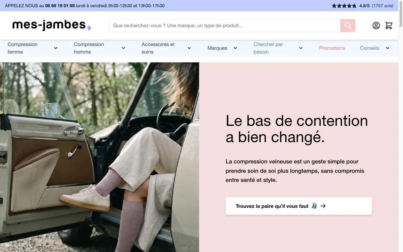 Mes-Jambes.com & Delivortho.com — Deux boutiques Hyvä sur une seule instance Magento 2 — Mes-Jambes.com / Delivortho.com