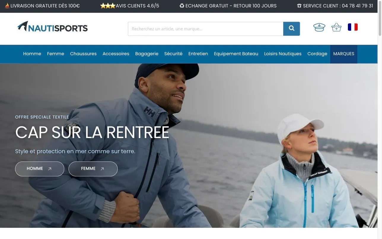 Nautisports.com — Stabilisation technique et passage à Hyvä — Nautisports