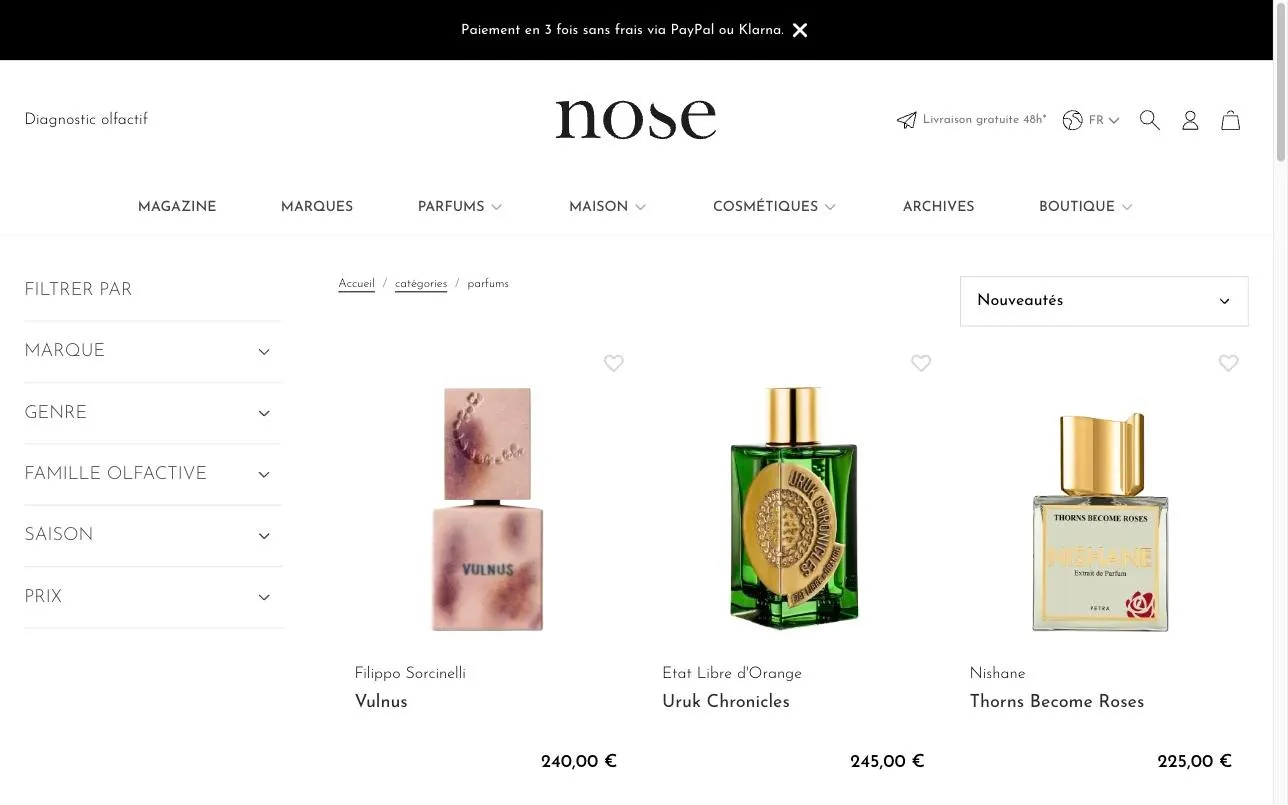 NOSE Paris — Direction technique externalisée Magento 2 — NOSE